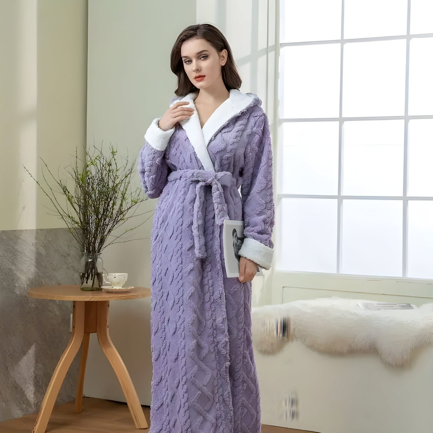 Pauliana Robe - Gemütlicher, ultra-weicher Flanell-Bademantel für Damen