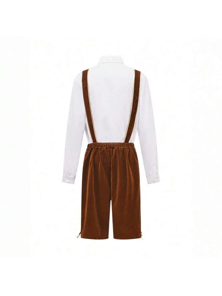 Oktoberfest Lederhosen Set für Herren – Traditionelle Trachtenhose mit Hemd