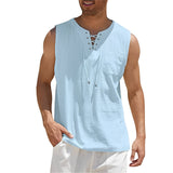 Alexia - Bequemes, ärmelloses Tanktop für Herren in Blau