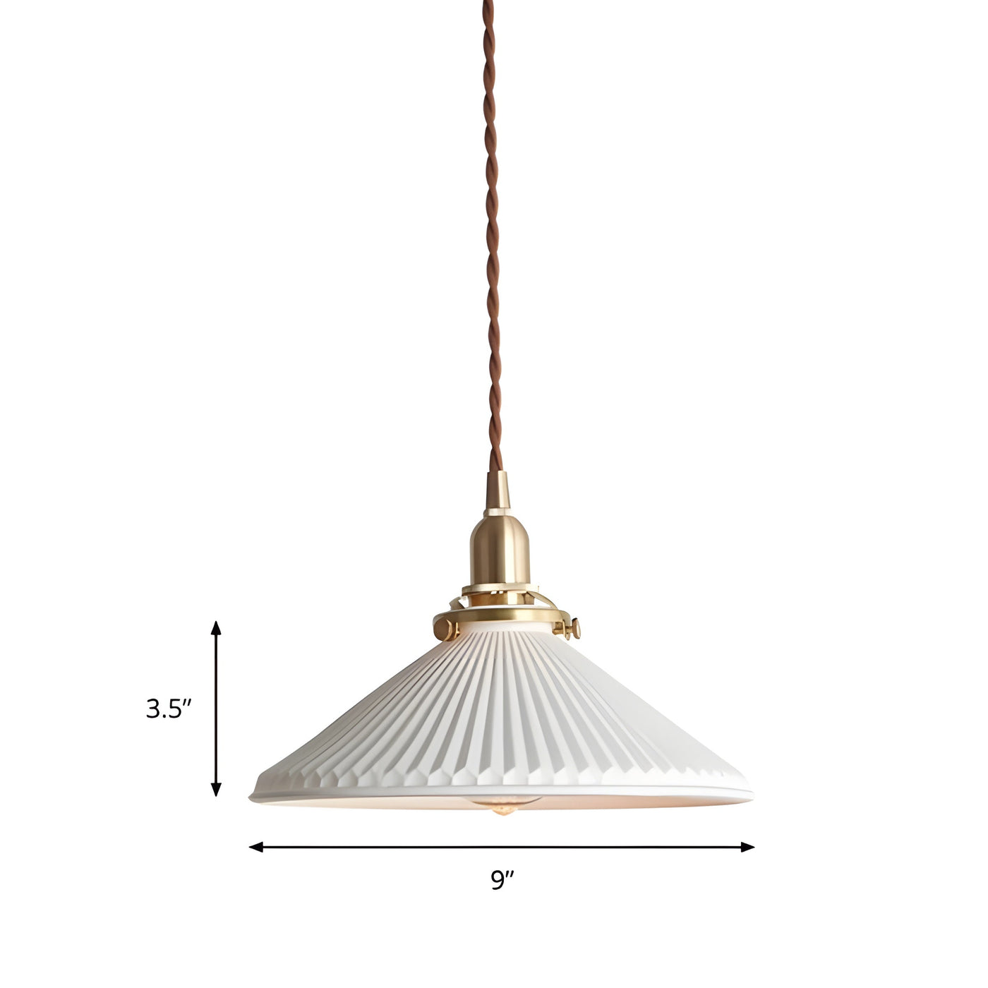 JapandiBeam Light - Japanischer Keramik-Pendelleuchte mit Rillenmuster