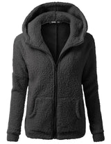 Fleecejacke mit Kapuze - Rachel in Schwarz