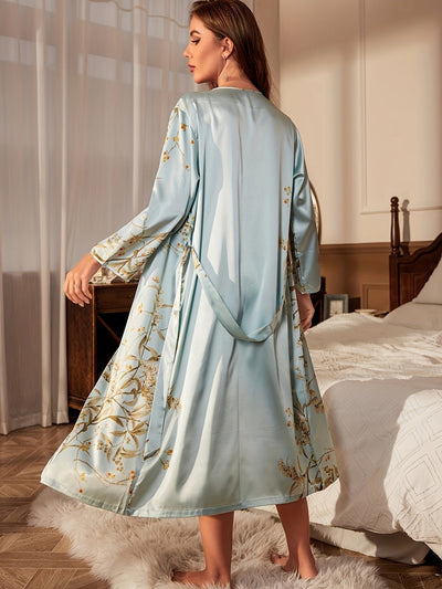 Moblit – Blumiges Satin Loungewear Set