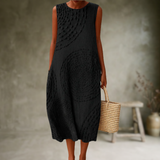 Natia – Ärmelloses Midi-Kleid Aus Baumwolle in Schwarz