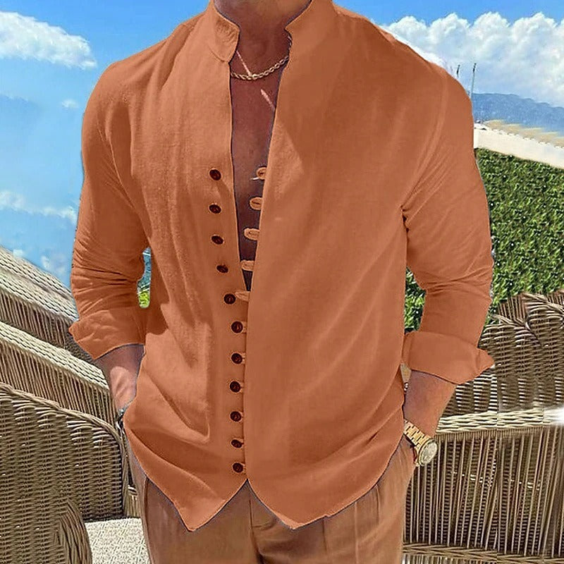 Benjamin - Herren Leinenhemd Baumwolle Langarm