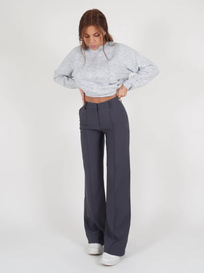 Damen High-Waist Hose mit geradem Bein – Eleganter Business Look