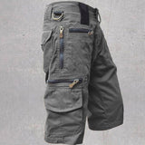 Herren Mehrere Taschen Kurze Hosen in Grau