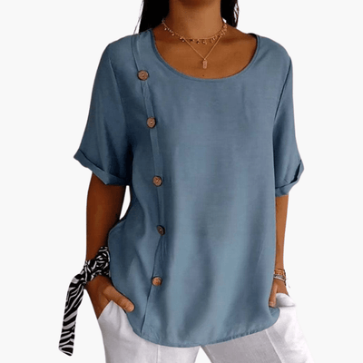 Bluse für Damen mit seitlichen Knöpfen – Elegant & Leicht