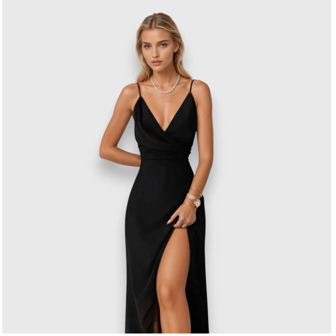 Langes Kleid mit Schlitz