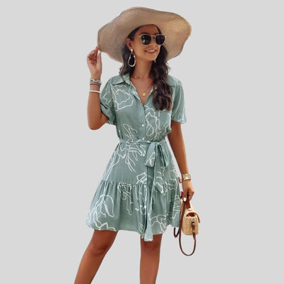 Hemdkleid mit abstraktem Druck