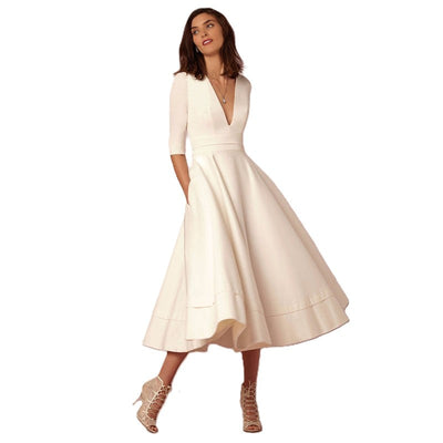 Erykah - Elegantes Retro-Kleid mit V-Ausschnitt