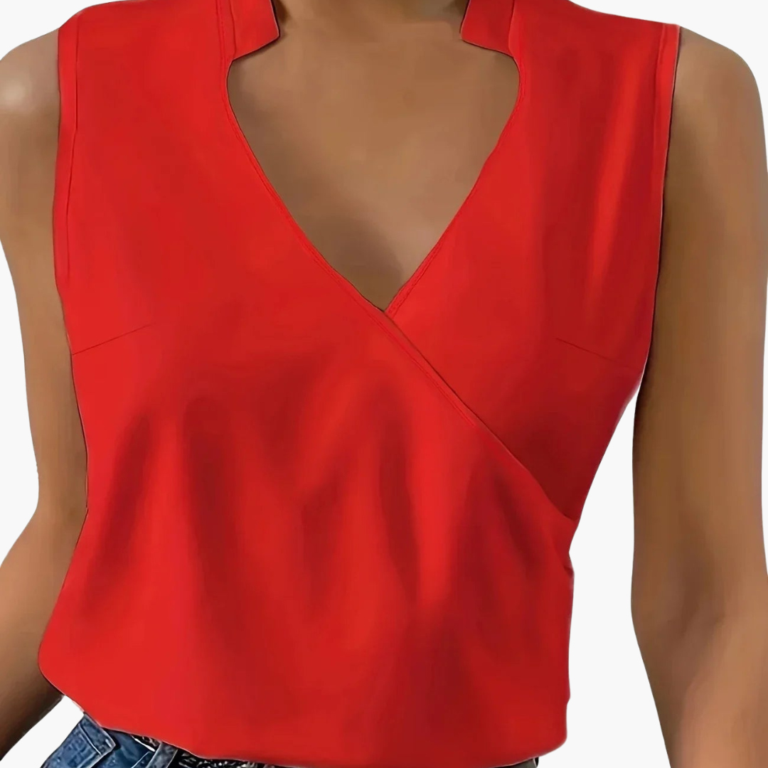 Susanne | Elegantes ärmelloses Wickel-Top