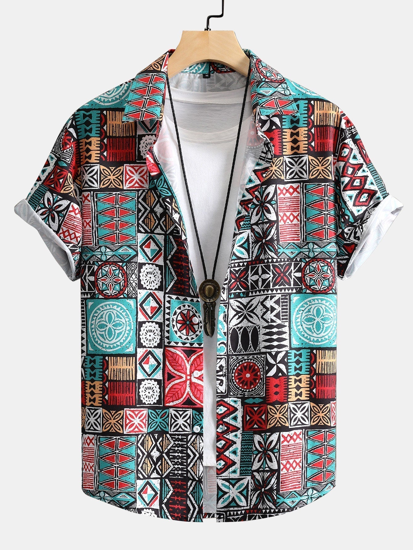 Stove Patchwork Print Button Up Hemd