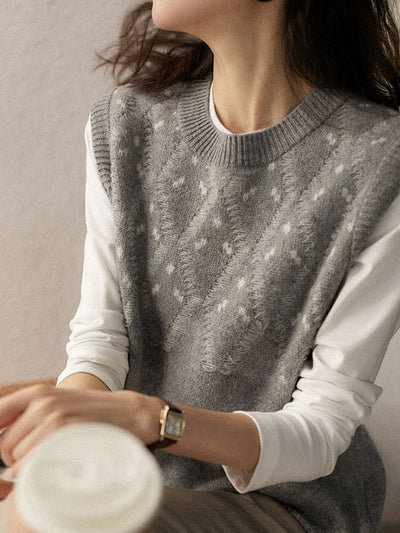 Pullover mit Strickweste