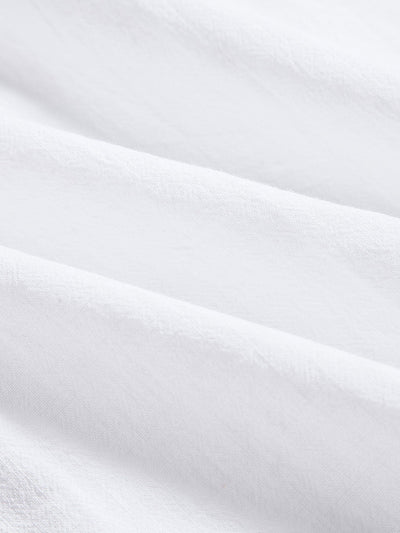 Kurzärmeliges Hemd mit Stehkragen im Leinen-Look & Hose mit Leinen-Baumwoll-Mischung