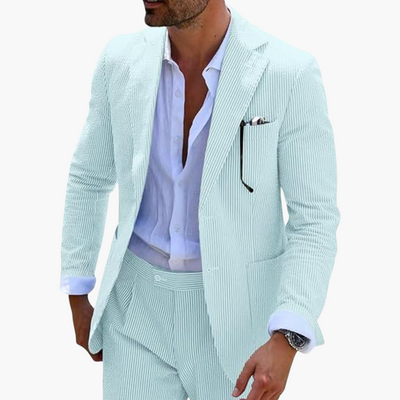 Herren Sommeranzug zweiteilig mit Nadelstreifen und Slim Fit