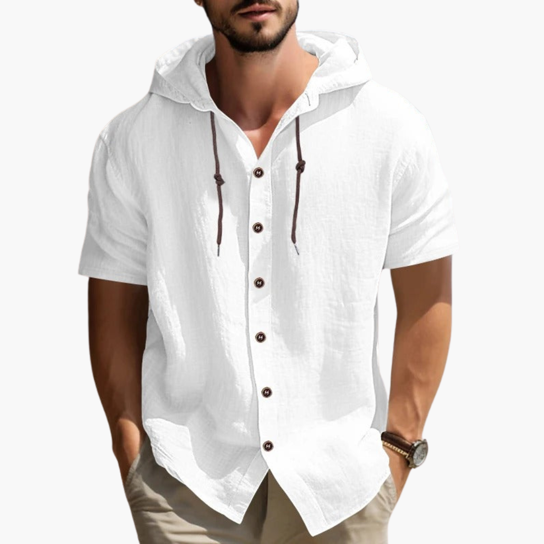 Simon | Bequemes Kurzarm-Hemd mit Kapuze