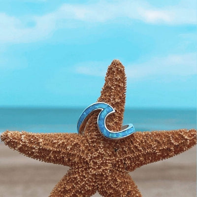 Meerwellenring aus Opal und Silber