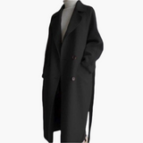 Lara | Damen Winter Wickelmantel im eleganten Design in Schwarz