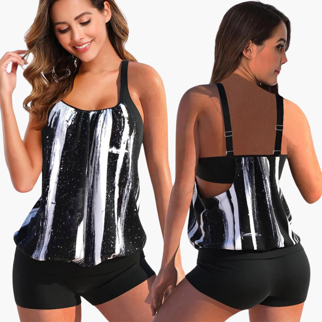 Tankini-Set für Damen - mit Bauchweg-Effekt und verstellbaren Trägern