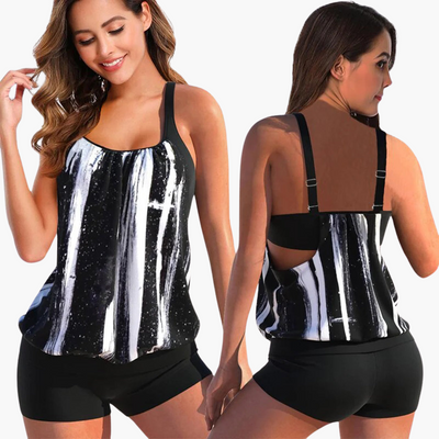 Tankini-Set für Damen - mit Bauchweg-Effekt und verstellbaren Trägern