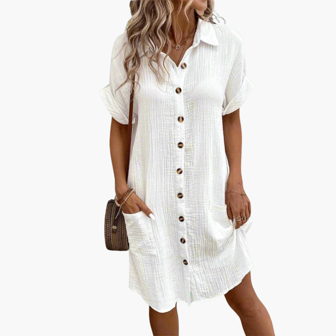 Edith | Hemdkleid mit Knopfleiste