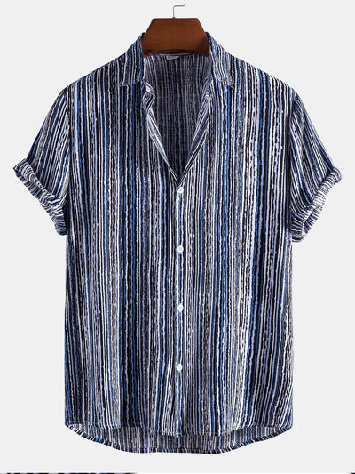 Knöpftes Hemd mit gewelltem Druck