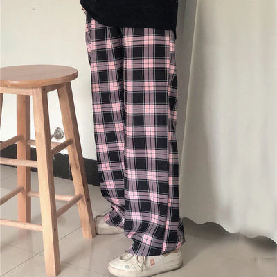 Rizza - Stilvolle Karrierte Hose mit weitem Bein