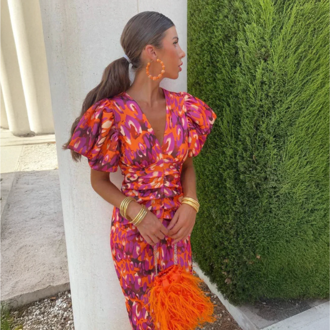 CARINA | VESTIDO CON CUELLO EN V