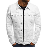 Casual Herren Denim Jacke - Mason in Weiß