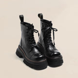 Halbhohe Schnürstiefel für Damen - Vianey in Schwarz