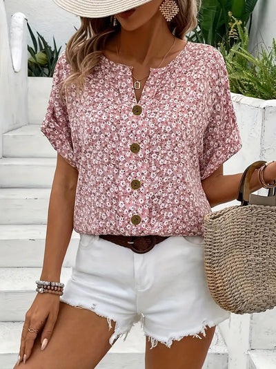 Mabel® | Bluse mit Blumenknöpfen