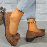 Kelsey  | Bowknot Dekor Keilabsatz Schuhe in Gelbbraun