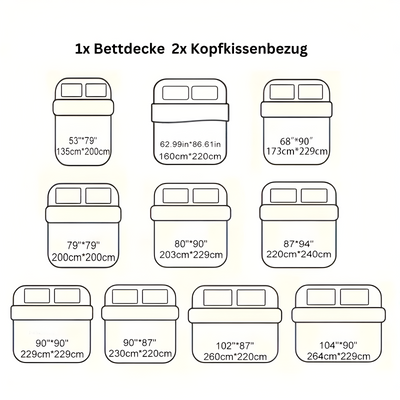 GeoBloom Duvet Set - Elegantes Floral & Geometrisches Bettbezugsset