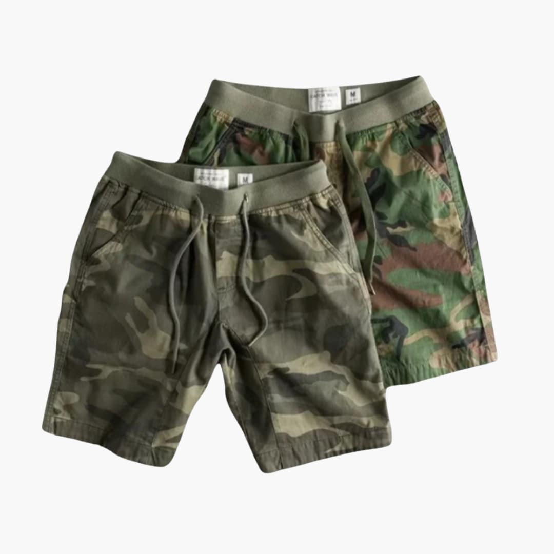 Herren Sommer-Cargoshorts mit Camouflage und Seitentaschen