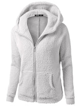 Fleecejacke mit Kapuze - Rachel in Hellgrau