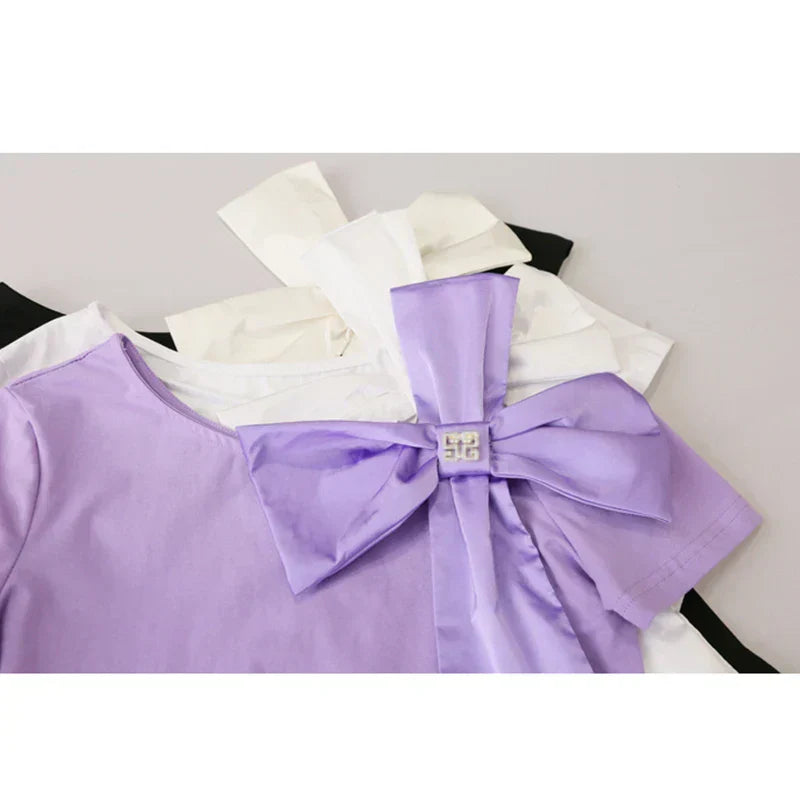 Neues T-Shirt im koreanischen Stil mit großer Schleife