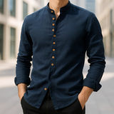 Aick - Sommerhemd für Herren im langen, modischen Design in Marineblau