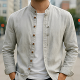 Aick - Sommerhemd für Herren im langen, modischen Design in Grau