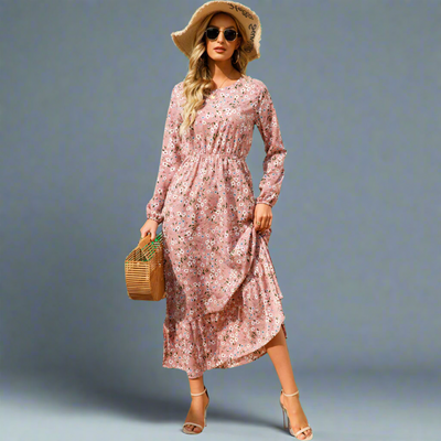 Gottliebe | Elegantes Boho-Maxikleid aus Chiffon