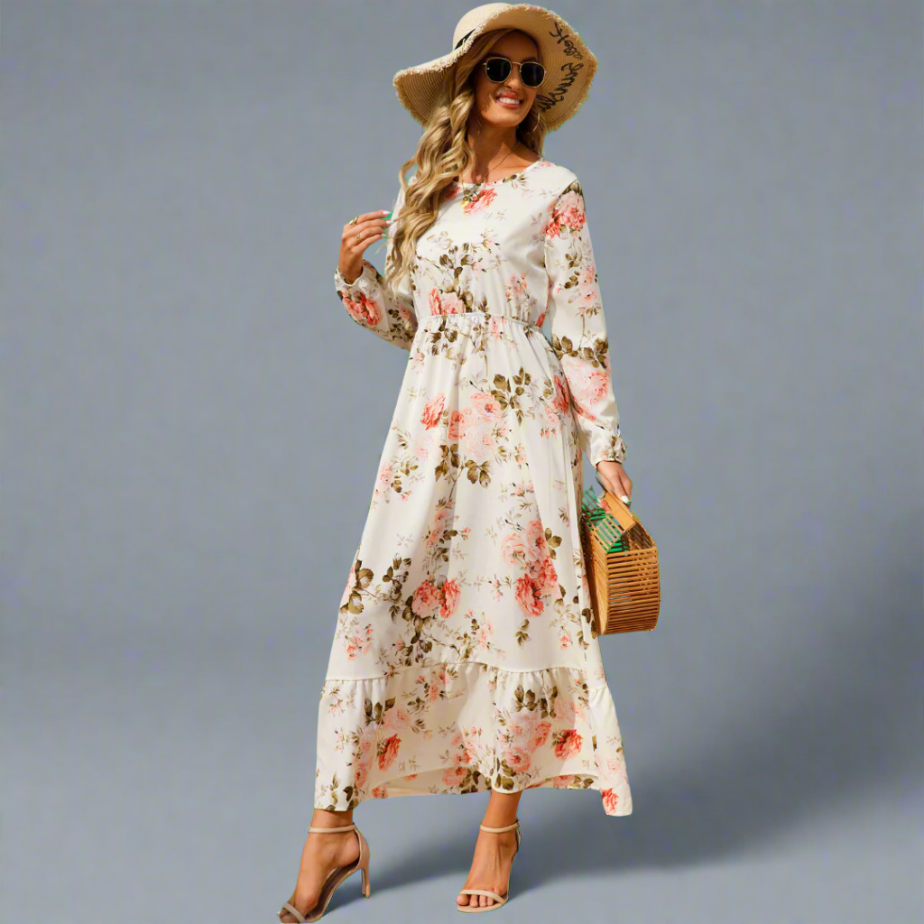 Gottliebe | Elegantes Boho-Maxikleid aus Chiffon