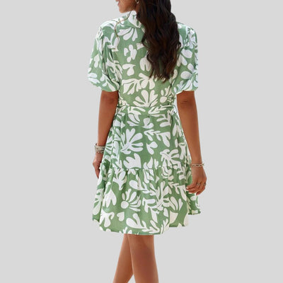 Hemdkleid mit abstraktem Druck