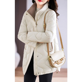 Bettina | Damen Freizeit-Winterjacke mit langen Ärmeln in Beige