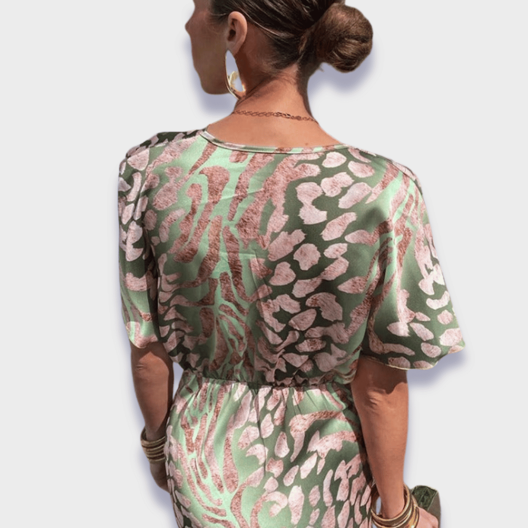 Cornelia | Verdrehtes Maxikleid mit Premium-V-Ausschnitt