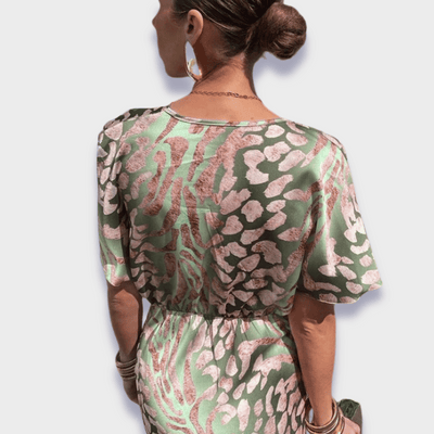 Cornelia | Verdrehtes Maxikleid mit Premium-V-Ausschnitt