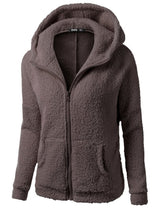 Fleecejacke mit Kapuze - Rachel in Braun
