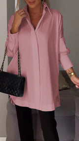 Bettina - Chique Bluse aus Chiffon in Übergröße in Rosa