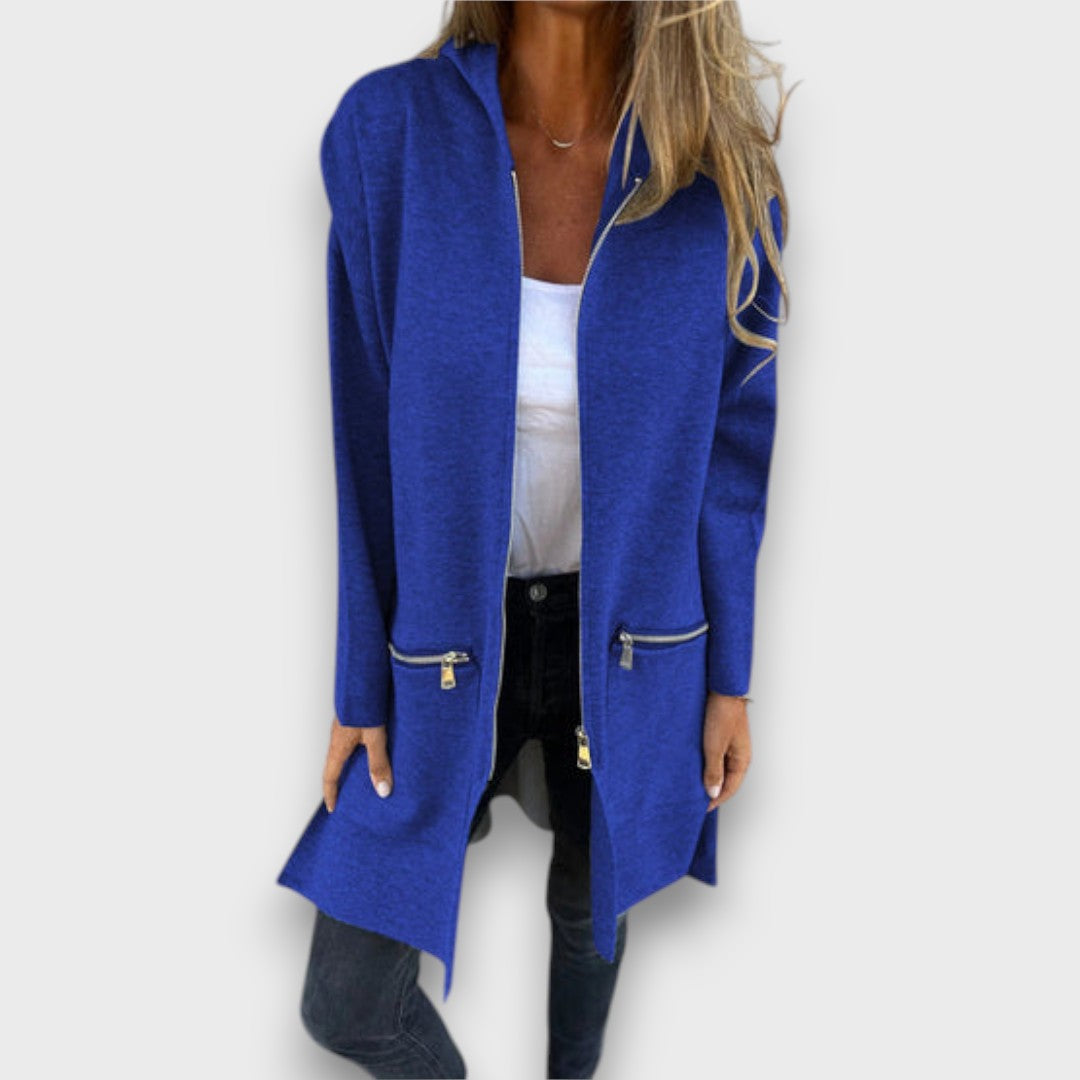 Junira – Langer Cardigan mit Reißverschluss