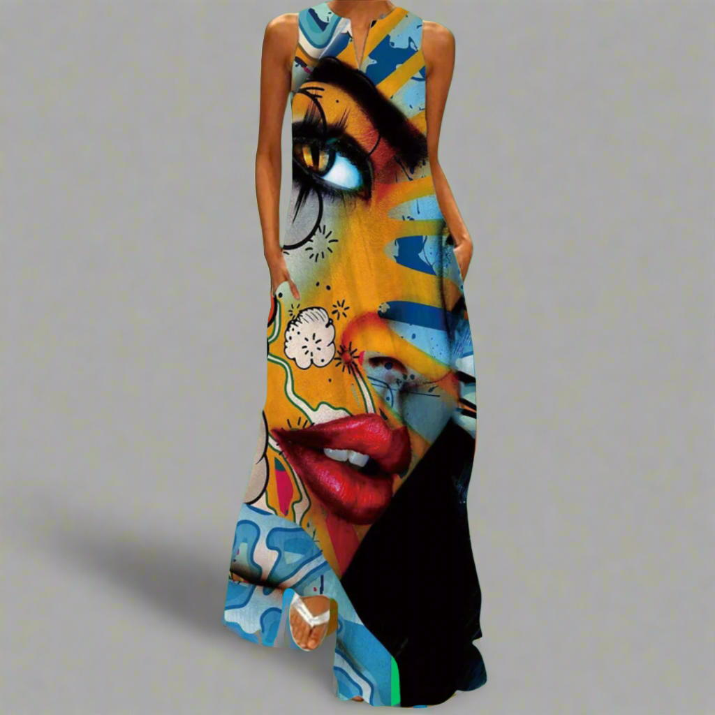 Briselotte | Elegantes Vintage Maxi-Kleid für den Sommer