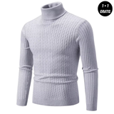 Warmer Strickpullover mit Rollkragen - ENZO in Hellgrau