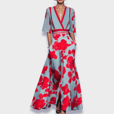 Stefanie | Elegantes Maxikleid mit Premium-Blumenstoff